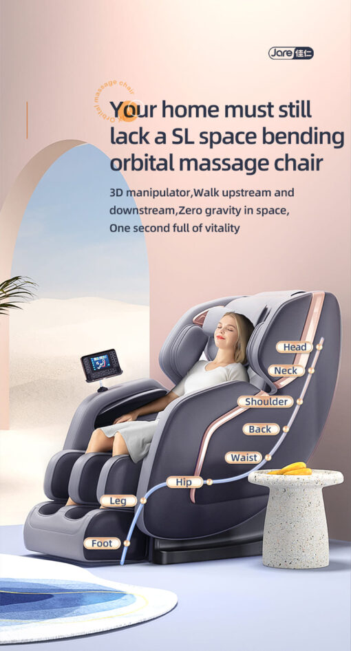 StarAndDaisy Royal Dream Automatic Body Scan Full Body 3D Massage Chair with Zero gravity (Grey | JR-Q8-5) - Image 9