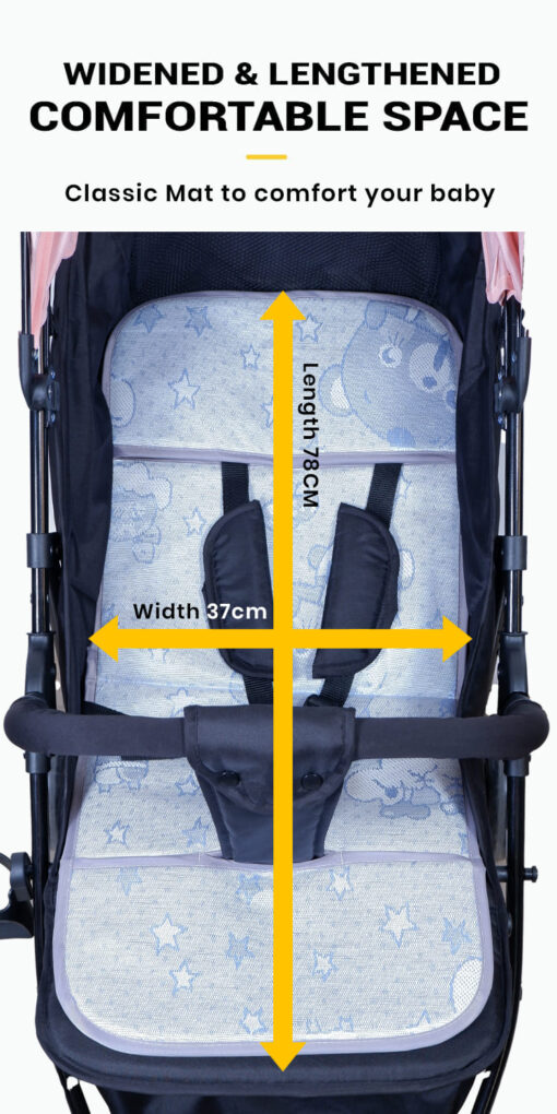 [Refurbished]  StarAndDaisy Mompush Lightweight Travel Luxury Stroller, Compact One-Hand Fold, Reclining Seat and XL Canopy, & Cup Holder (Graffiti) - Image 10