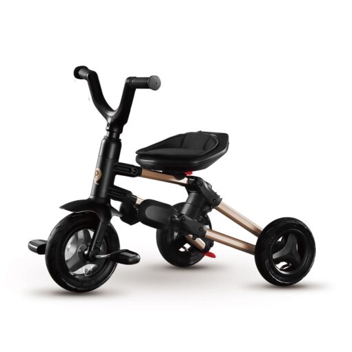 International Series Q-Play 5-in-1 multi-functional foldable kids tricycle with canopy, dual brake, and double storage basket, and front-facing and parent-facing seat design with seat belt, footrest, parental control handle, Baby Trike for Boys and Girls of 1.5 to 5 Years (Gold) - Image 8