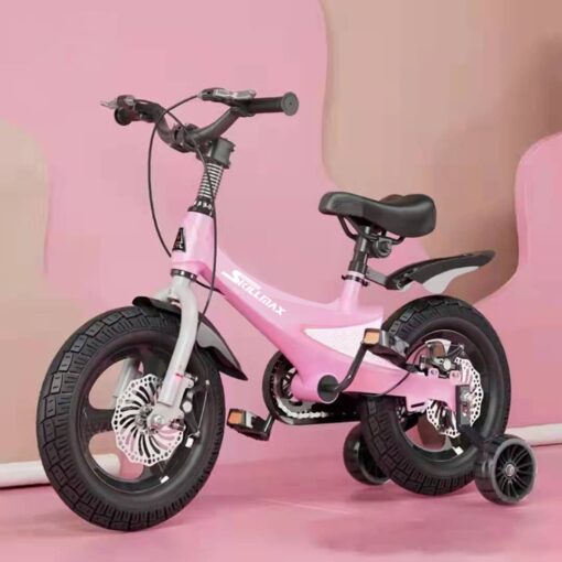 StarAndDaisy Skillmax 16 inch Cycle for Kids with support wheel for kids - Magnesium alloy frame, light weight, high stability (Pink)