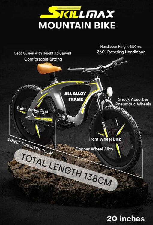 StarAndDaisy Skillmax 20 inch Kids Bicycle with 6 Gearshift, Ultra-light Magnesium Alloy, Dual Disc Brakes for Boys and Girls - Blue - Image 10