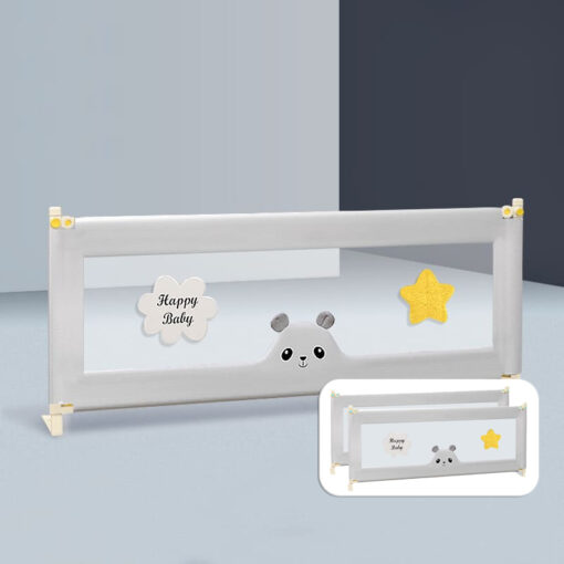 StarAndDaisy Standard Heightened Bed Guardrail- With Lift, Snap Design, Seamless connection with mattress for newborn till 12 years (Standard | Pack Of 2 | 1.8m)