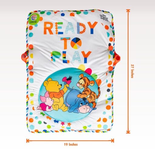 Baby Play Gym Winnie The Pooh with Waterproof Soft Cozy matt Size 28 x 20 inches & Cute Hanging Toys for Infants (Multicolour) - Image 5
