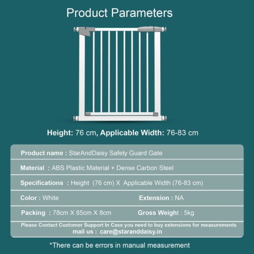 Baby Safety Door - StarAndDaisy Extra Wide Gates for Baby 76 83 White