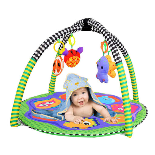Turtle Baby Gym with Hanging Rattles and Teether - Multicolor (60 x 45 x 8 cm)