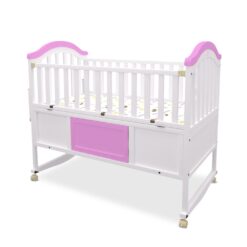 StarAndDaisy Sweet Dream Baby Cot Bed with Swing Mode & Huge Storage Box (Pink)