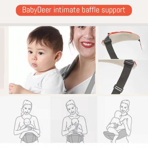 StarAndDaisy Baby Deer Series 6 in-1 Multipurpose Strong Baby Carrier with Belt (Orange) - StarAndDaisy - Image 5