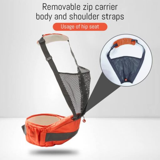 StarAndDaisy Baby Deer Series 6 in-1 Multipurpose Strong Baby Carrier with Belt (Orange) - StarAndDaisy - Image 9