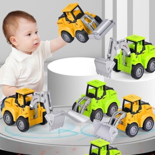 Press Construction Toy Car Model Vehicle Excavator Toys Children Toys for Kids Gift - Image 4