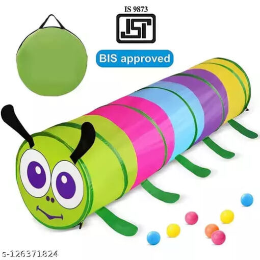 Tunnel Tent for Kids, Foldable Indoor Outdoor Pop-Up Activity Toys for Toddlers, 6 Feet Long for Kids - Caterpillar Tunnel - Image 2