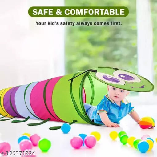 Tunnel Tent for Kids, Foldable Indoor Outdoor Pop-Up Activity Toys for Toddlers, 6 Feet Long for Kids - Caterpillar Tunnel - Image 3