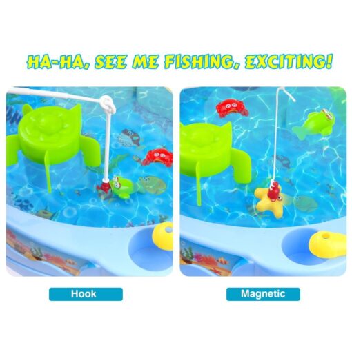 Blossom 23 Pcs Playing Water Paradise Fishing Game Chair Set (Battery Operated) with Paddling Game,Electric Rotation - Image 3