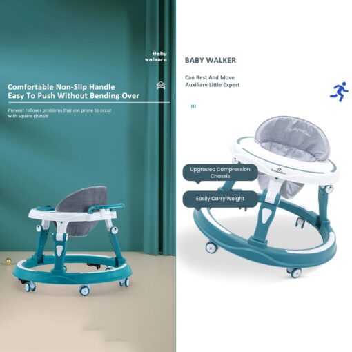 StarAndDaisy Baby Walker with Adjustable Height for 6-18 Months Baby - Blue - Image 4