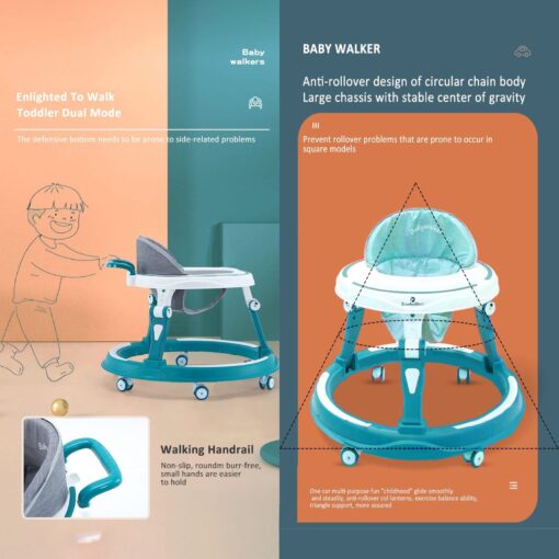 StarAndDaisy Baby Walker with Adjustable Height for 6-18 Months Baby - Blue - Image 5
