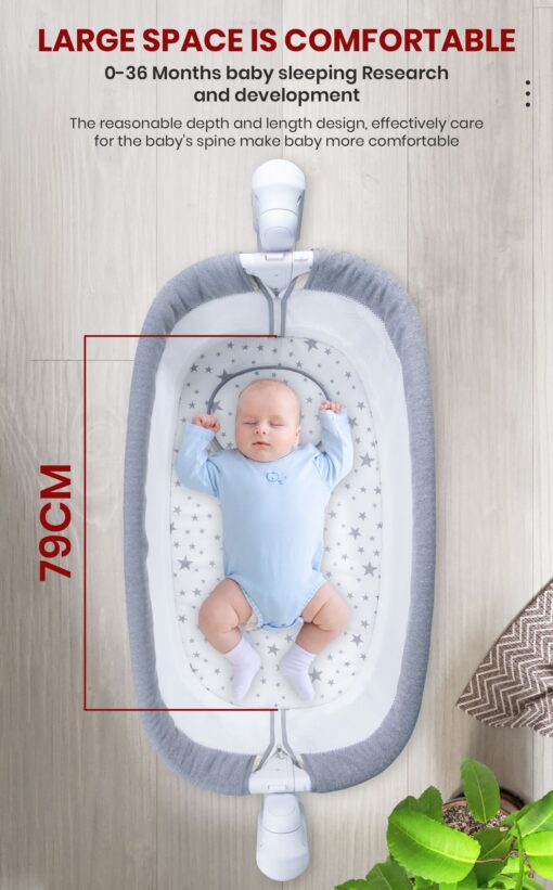 StarAndDaisy 4 in 1 Lynux Baby Crib converted into Playpen, Cradle, Bed Cum Cot with Height Adjustments, Breathable Net, Adjustable Portable Crib for Infant/Baby Multifunctional Crib - Image 4