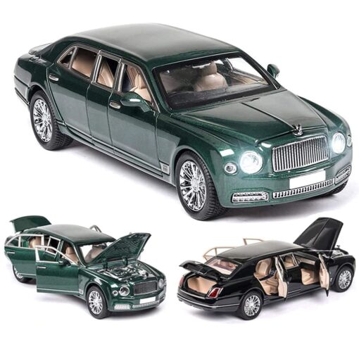 XLG 1:24 Diecast Metal Model Cars Light Pullback Scale Model Cars (Bentley Mulsanne Extended | M929F-1)