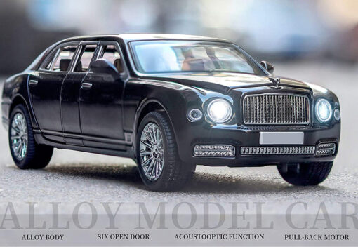 XLG 1:24 Diecast Metal Model Cars Light Pullback Scale Model Cars (Bentley Mulsanne Extended | M929F-1) - Image 8