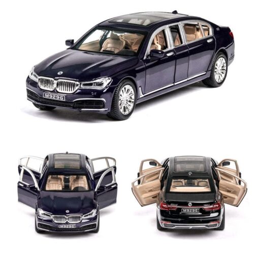 XLG 1:24 Diecast Metal Model Cars Light Pullback Scale Model Cars (BMW 760LI | M929G-1)