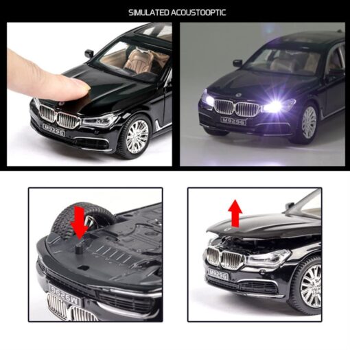 XLG 1:24 Diecast Metal Model Cars Light Pullback Scale Model Cars (BMW 760LI | M929G-1) - Image 6