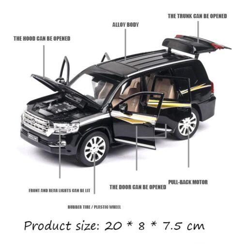 XLG 1:24 Diecast Metal Model Cars Light Pullback Scale Model Cars (Prado | M929W-1) - Image 7