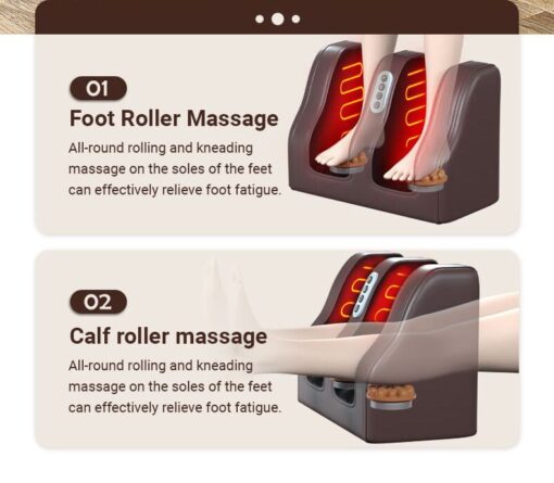 StarAndDaisy 4D Heated Massage Mat with 20 Neck Shiatsu Kneading Heads Body Relieving Back & Leg Pain with Foot Massager (Brown) - Image 15