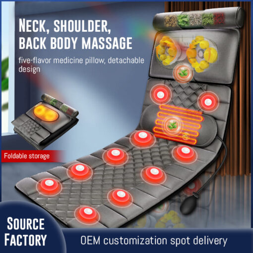 4D Massage Mattress - Kneading Heating and  Neck, Shoulder And Waist Massager (Grey) - StarAndDaisy - Image 2