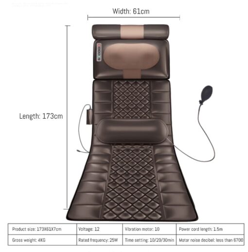 4D Massage Mattress - Kneading Heating and  Neck, Shoulder And Waist Massager (Grey) - StarAndDaisy - Image 14