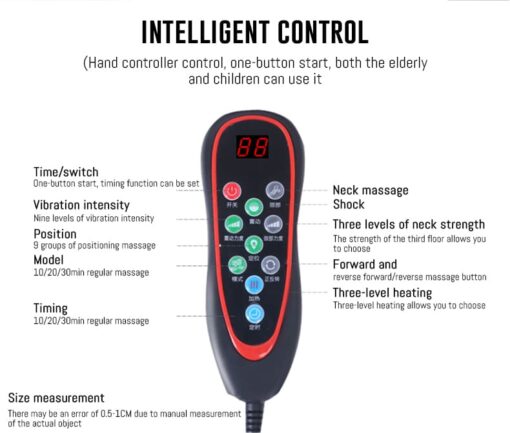 4D Massage Mattress - Kneading Heating and  Neck, Shoulder And Waist Massager (Grey) - StarAndDaisy - Image 15