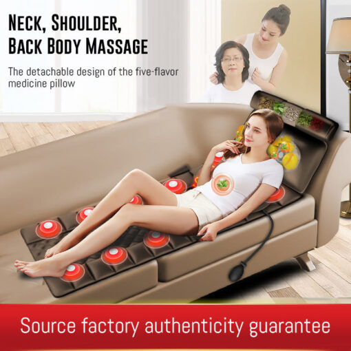 4D Massage Mattress - Kneading Heating and  Neck, Shoulder And Waist Massager (Grey) - StarAndDaisy - Image 3