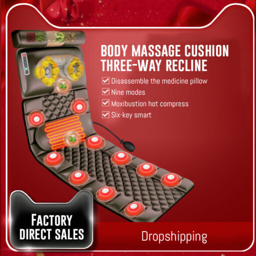 4D Massage Mattress - Kneading Heating and  Neck, Shoulder And Waist Massager (Grey) - StarAndDaisy - Image 10