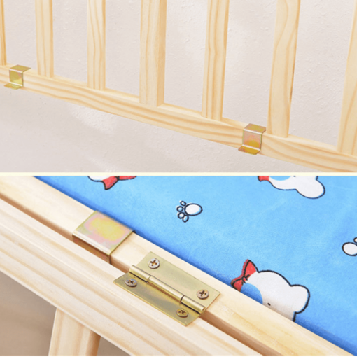 StarAndDaisy Aristocratic Multifunctional Wooden Cot Crib For Baby, Baby Swing Bedside sleeper Children’s Bed With Rollers, Good Sleep Newborn Baby Bed Natural Wood - Image 6