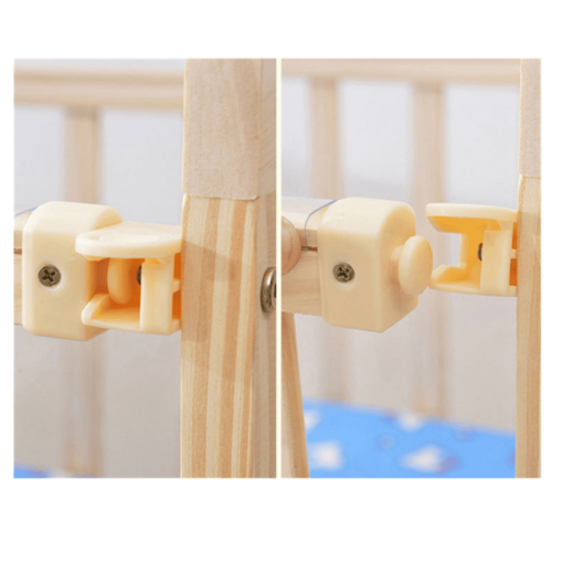 StarAndDaisy Aristocratic Multifunctional Wooden Cot Crib For Baby, Baby Swing Bedside sleeper Children’s Bed With Rollers, Good Sleep Newborn Baby Bed Natural Wood - Image 7