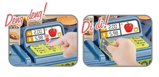 Supermarket Trolley Pretend Play Toys Kids Role Push Shop Store Shopping Cart Cashier Cooking (40 Pcs. Accessories) - Image 2