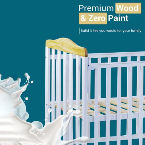StarAndDaisy Virgo Premium Baby Cot Bed with Multiple Height Adjustment (With Mattress) - Image 2