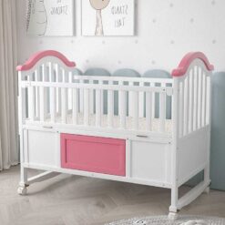 StarAndDaisy Sweet Dream Baby Cot Bed with Swing Mode & Huge Storage Box (Pink)