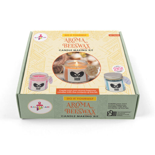 Kalakaram Pure and Natural Beeswax Aroma Candle Making Kit - Image 2