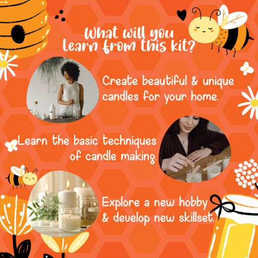 Kalakaram Pure and Natural Beeswax Aroma Candle Making Kit - Image 6