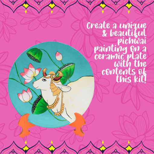 Kalakaram Pichwai Art on a Plate DIY Activity Box Painting kit - Image 3
