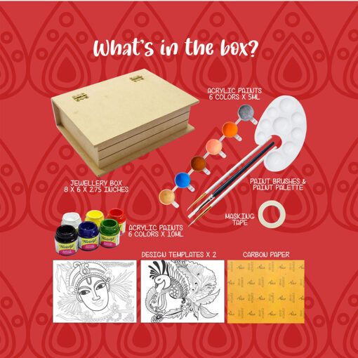 Kalakaram Kerala Mural Jewellery Box DIY Activity Box - Image 2