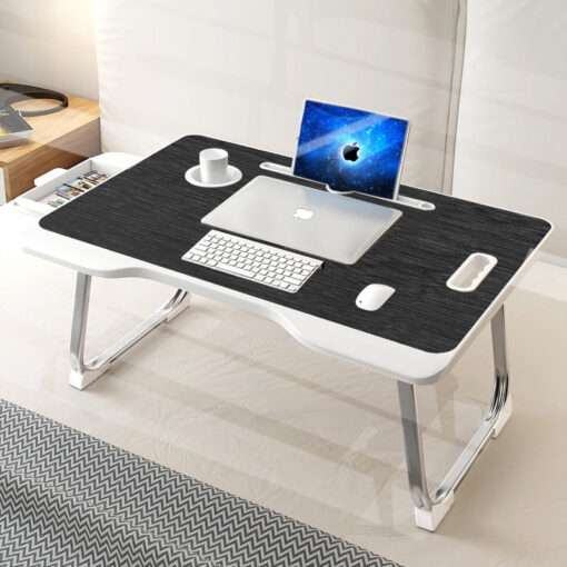 SND Homes Multipurpose Bed Laptop Table Wood Portable Laptop Table  (Finish Color - Combination Black, Pre Assembled) - Image 8