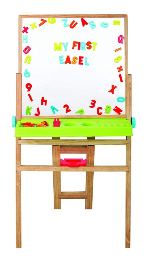 Giggles My First Easel for Kids -  4 in 1 Double Sided Wooden Easel Board, Multicolor with Alphabet and Numbers Age 3 and Above - Image 4