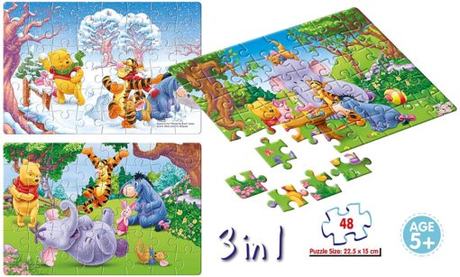 Frank Winnie the Pooh 3 in 1 Puzzle (48pcs) - Image 3