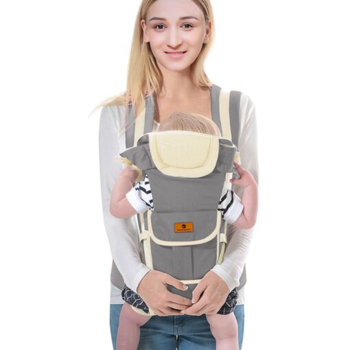 StarAndDaisy Multipurpose Strong Baby Carrier with Upgraded Breathable Air Fabric & Ergonomic Design Cushion Padding for Baby Comfort - Grey - Image 2