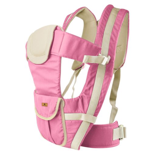 StarAndDaisy Multipurpose Strong Baby Carrier with Upgraded Breathable Air Fabric & Ergonomic Design Cushion Padding for Baby Comfort - Pink - Image 3