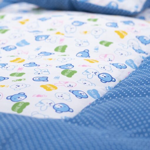 StarAndDaiy Sweet sleep bedding set for baby with 2 bolsters pillows and 1 Neck pillow, Large Soft mattress (Blue) - Image 2