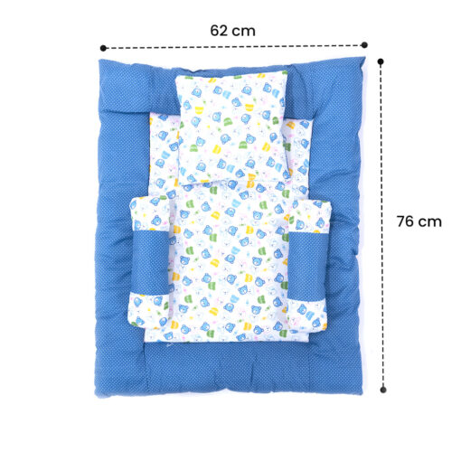 StarAndDaiy Sweet sleep bedding set for baby with 2 bolsters pillows and 1 Neck pillow, Large Soft mattress (Blue) - Image 5