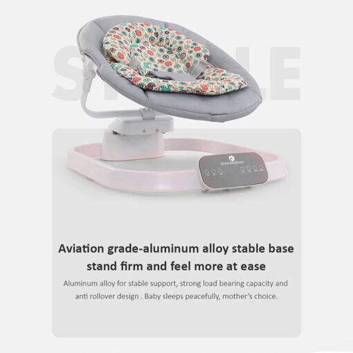 StarAndDaisy Automatic Electric Baby Rocker Bouncer and Swings - Baby Swings for Infants with 5 Speeds Swings, Bluetooth Music Baby Bouncer with Remote Control for 2-10 kg, 0-18 Months, Dining Tray, Mosquito net and Urine mat (Grey) - Image 6