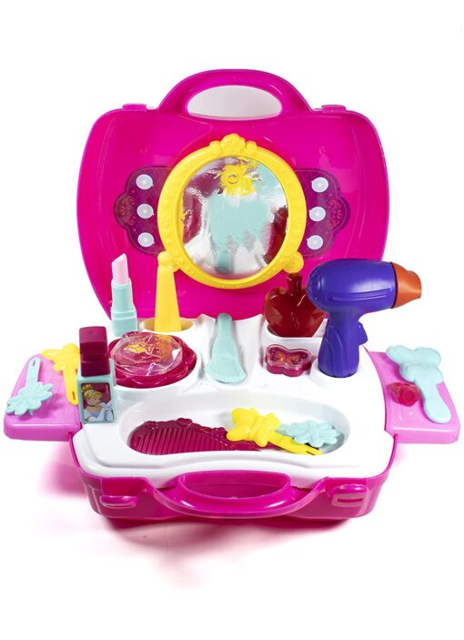 Princess Beauty Set for Girls - Disney Color Beauty Sets in Plastic Case with Makeup Accessories for Gils Kids Age 3 and Above (22 Pieces) - Image 2