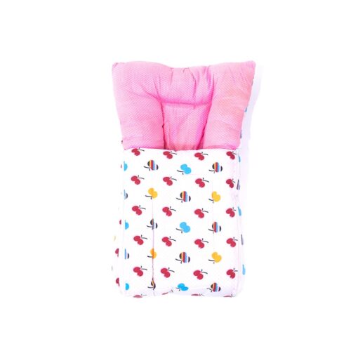 StarAndDaisy Sleeping bag/ mattress for babies/toddlers, wooden crib mattress, with soft cushion, full cover design, inbuilt pillow, and soft blanketmattress (Pink) - Image 3
