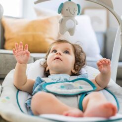 Automatic Rocker Swing for Baby 2-In-1 Compact Portable Baby Swing Rocker Electric Rocking Chair with Detachable Toy & Nature Music - Ingenuity